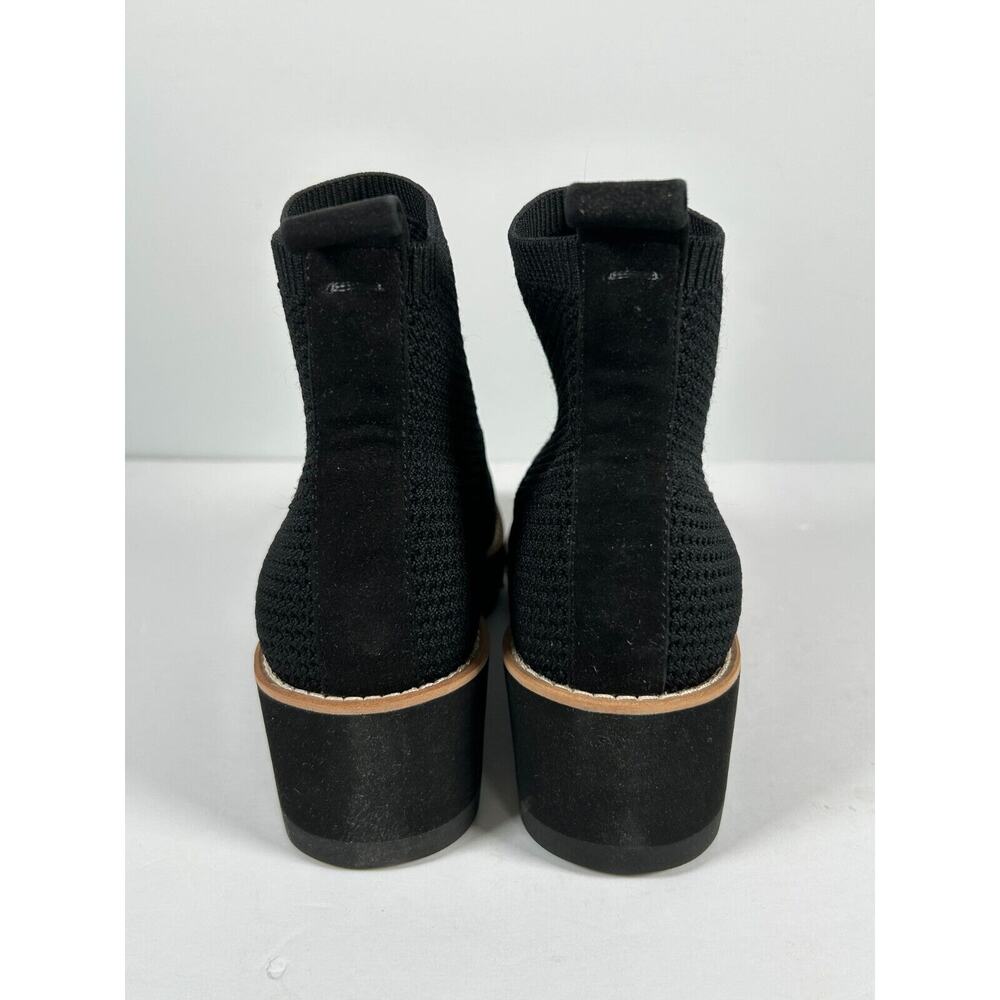 Eileen Fisher London Womens Black Stretch Knit Wedge Platform Ankle Boots Size 5 - Picture 8 of 12